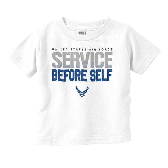 US Air Force USAF Service Before Self Toddler Boy Girl T Shirt Infant Toddler Brisco Brands 6M