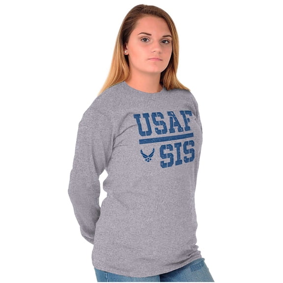 US Air Force USAF Sis Sister Women Plus Size Long Sleeve Tee Brisco Brands 3X