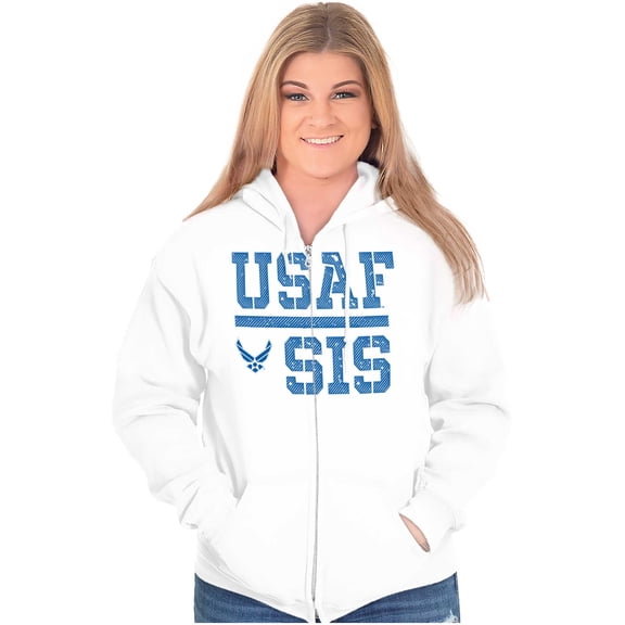 US Air Force USAF Sis Sister Zip Hoodie Sweatshirt Women Brisco Brands S