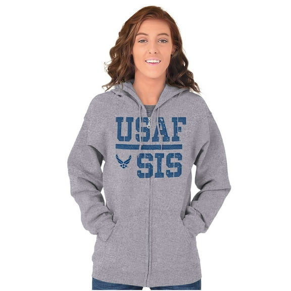US Air Force USAF Sis Sister Zip Hoodie Sweatshirt Women Brisco Brands X