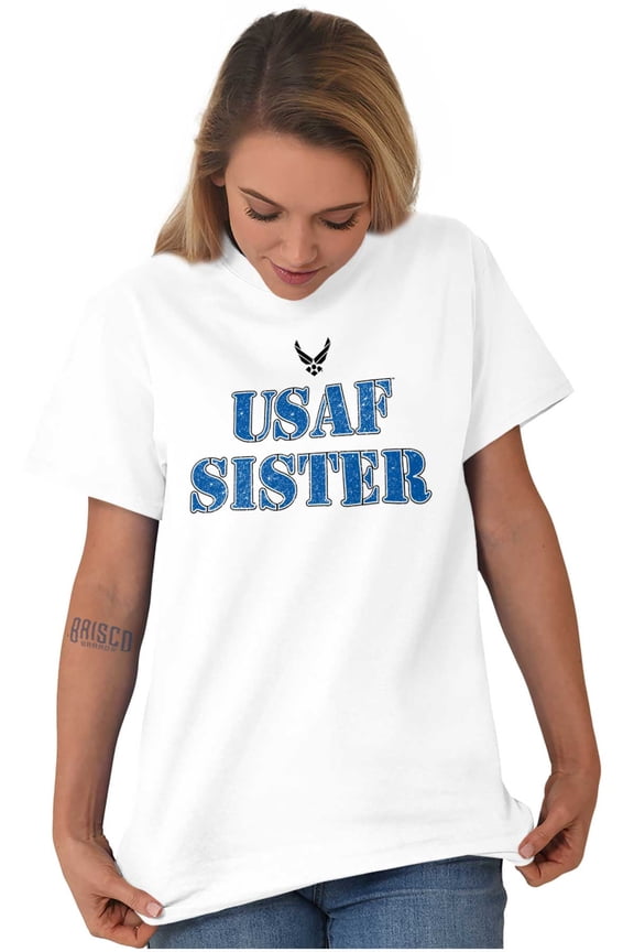 USAF Sister Proud Sis Women Plus Size Graphic Tee Tees Brisco Brands 3X