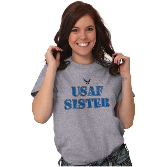 US Air Force USAF Sister Proud Sis Women Plus Size Graphic Tee Tees Brisco Brands 3X