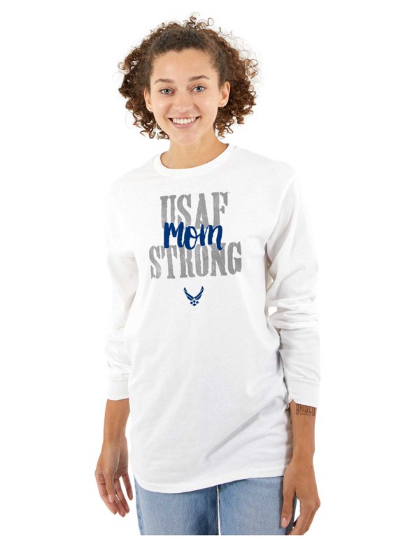 US Air Force USAF Strong Military Mom Women's Long Sleeve T Shirt Brisco Brands S