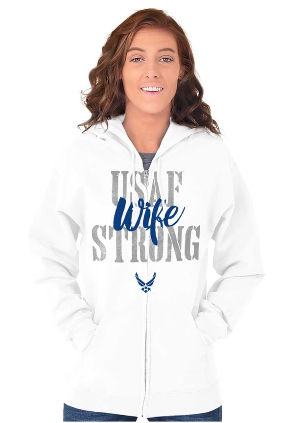 US Air Force USAF Strong Wife Zip Hoodie Sweatshirt Women Brisco Brands M