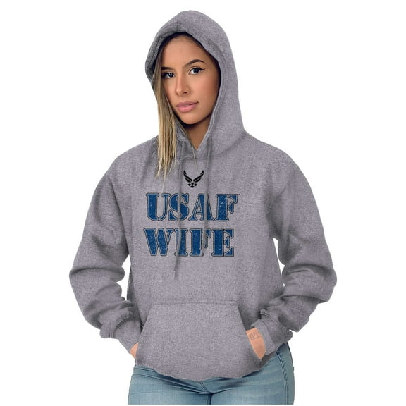 US Air Force USAF Wife Proud Spouse Women Plus Size Hoodie Brisco Brands 3X