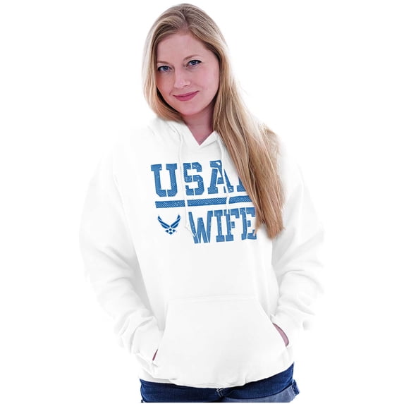 US Air Force USAF Wife Spouse Hoodie Sweatshirt Women Brisco Brands X