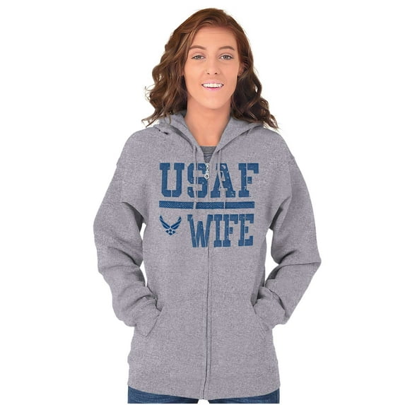 US Air Force USAF Wife Spouse Women Plus Size Zipper Hoodie Brisco Brands 5X