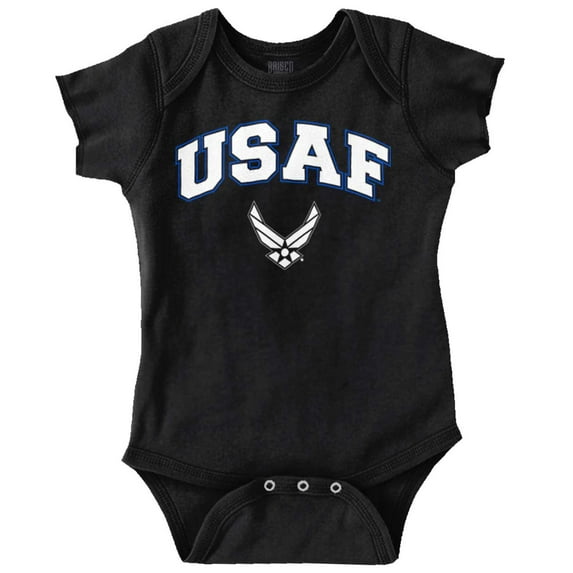 US Air Force USAF Wing Emblem Romper Boys or Girls Infant Baby Brisco Brands 12M