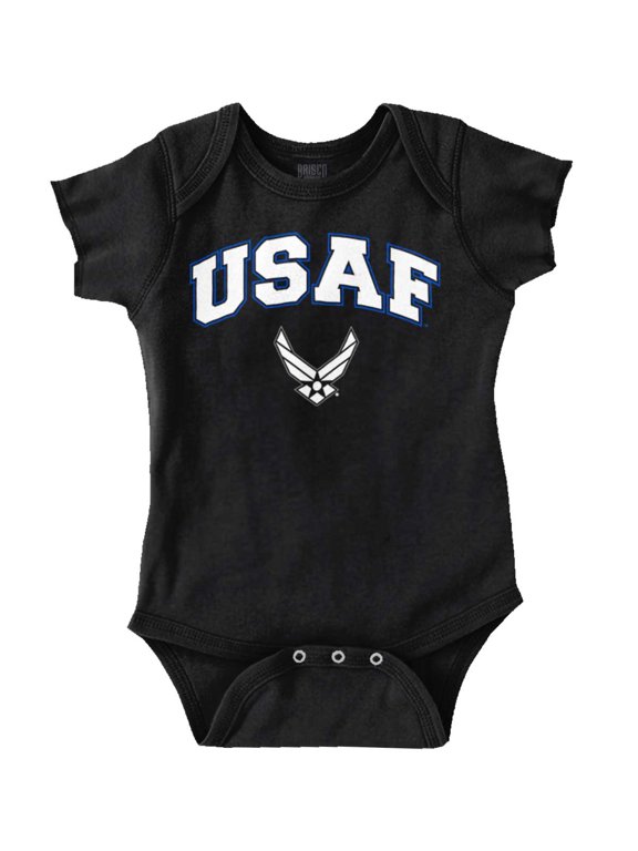 US Air Force USAF Wing Emblem Romper Boys or Girls Infant Baby Brisco Brands 18M
