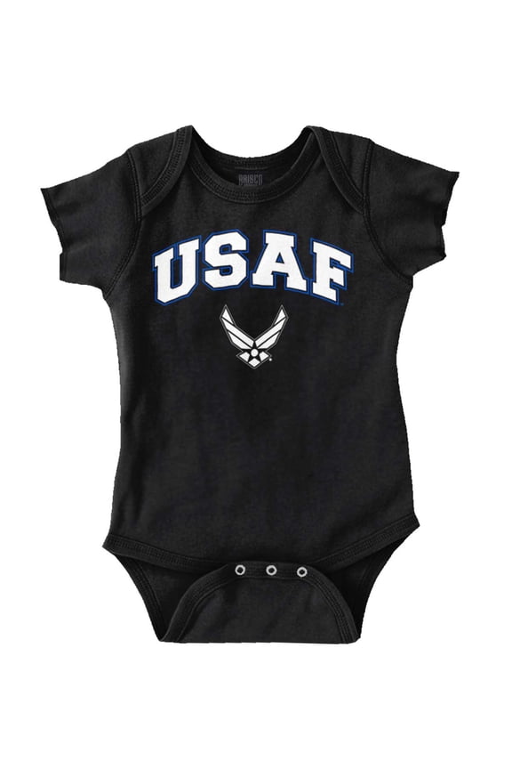 US Air Force USAF Wing Emblem Romper Boys or Girls Infant Baby Brisco Brands 24M