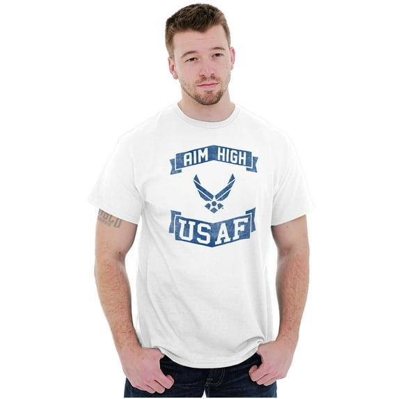 US Air Force USAF Wings Aim High Men's Graphic T Shirt Tees Brisco Brands M