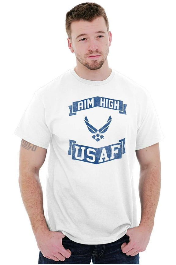 US Air Force USAF Wings Aim High Men's Graphic T Shirt Tees Brisco Brands M