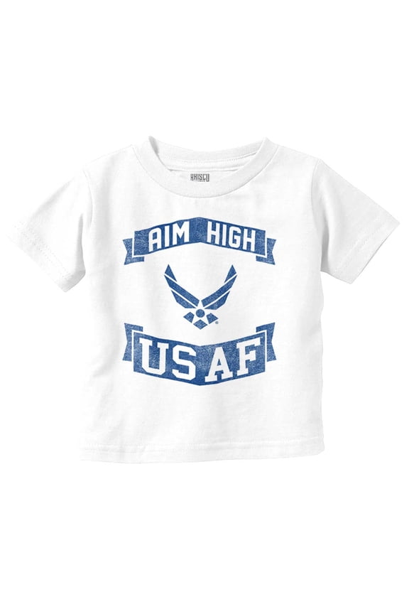 US Air Force USAF Wings Aim High Toddler Boy Girl T Shirt Infant Toddler Brisco Brands 12M