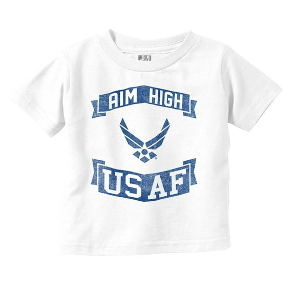 US Air Force USAF Wings Aim High Toddler Boy Girl T Shirt Infant Toddler Brisco Brands 24M