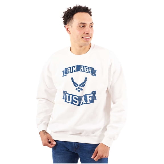 US Air Force USAF Wings Aim High Unisex Plus Size Sweatshirt Brisco Brands 3X