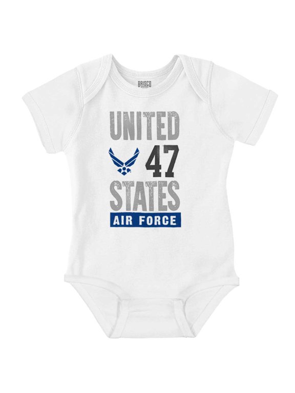 US Air Force United States Wings Logo Romper Boys or Girls Infant Baby Brisco Brands 18M