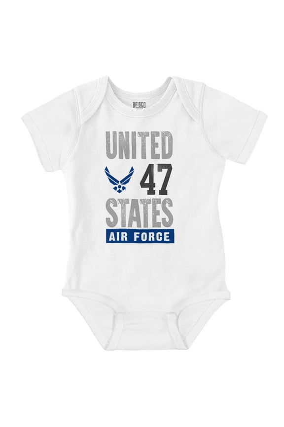 US Air Force United States Wings Logo Romper Boys or Girls Infant Baby Brisco Brands 24M