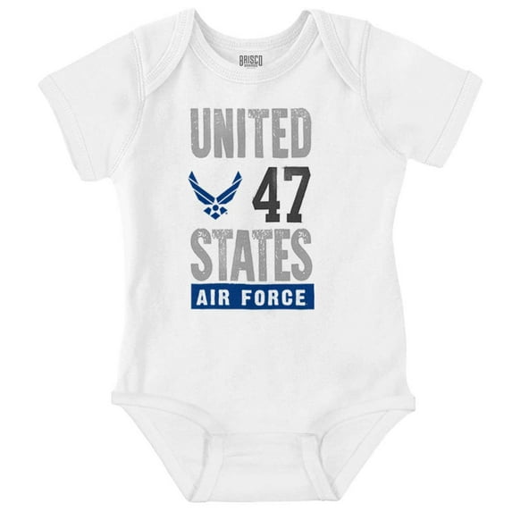 US Air Force United States Wings Logo Romper Boys or Girls Infant Baby Brisco Brands 6M