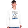 thumbnail image 1 of US Air Force United States Wings Logo Zip Up Hoodie Men's Women's Brisco Brands S, 1 of 6