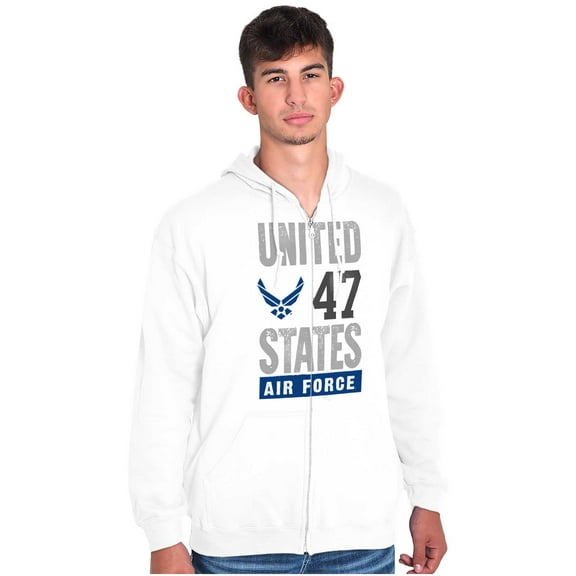 US Air Force United States Wings Logo Zip Up Hoodie Men's Women's Brisco Brands S
