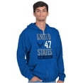 thumbnail image 1 of US Air Force United States Wings Logo Zip Up Hoodie Men's Women's Brisco Brands S, 1 of 6