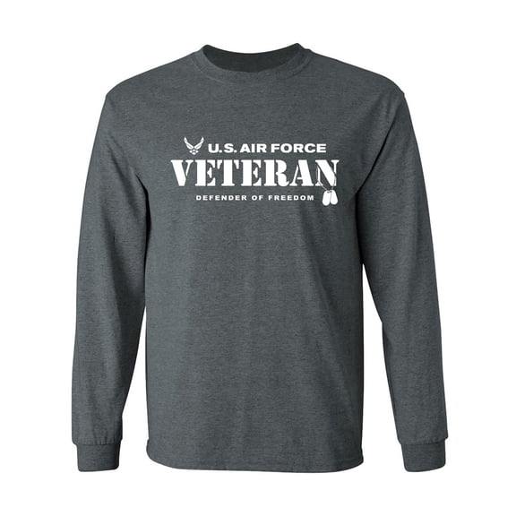 US Air Force Vet Defender of Freedom Adult Long Sleeve T-shirt