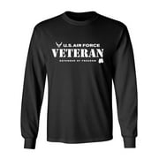 US Air Force Vet Defender of Freedom Adult Long Sleeve T-shirt