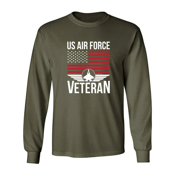 US Air Force Veteran Flag Adult Long Sleeve T-shirt