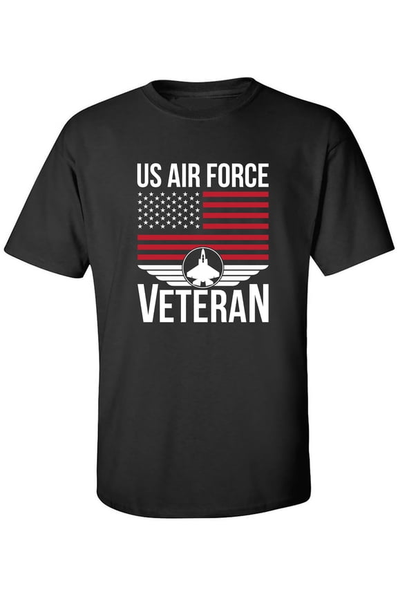 US Air Force Veteran Flag Adult Short Sleeve T-shirt