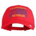 thumbnail image 1 of US Air Force Veteran Flag Embroidered Solid Cotton Twill Low Profile Strap Cap - Red OSFM, 1 of 5