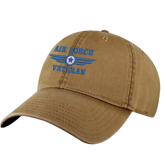 US Air Force Veteran Hat – Embroidered Military Baseball Cap for Proud Veterans (CoyoteBrown)