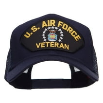 US Air Force Veteran Military Patched Mesh Cap - Navy OSFM