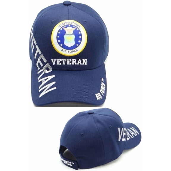 US Air Force Veteran Side Shadow Blue Baseball Hat Cap