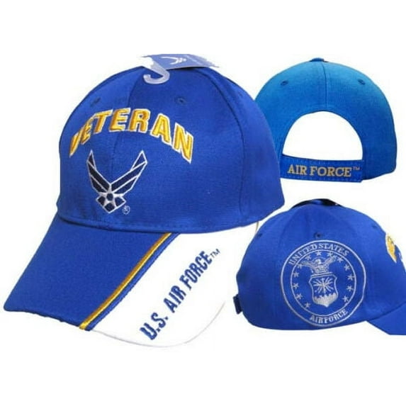 US Air Force Veteran Wings Royal Blue Embroidered Cap Hat LICENSED