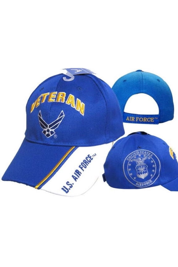 US Air Force Veteran Wings Royal Blue Embroidered Cap Hat LICENSED