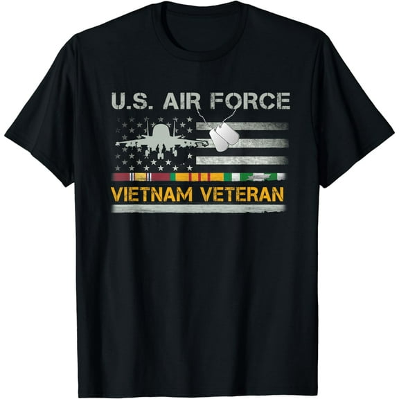 US Air Force Vietnam Veteran, USAF Veteran, USA Flag Gift T-Shirt
