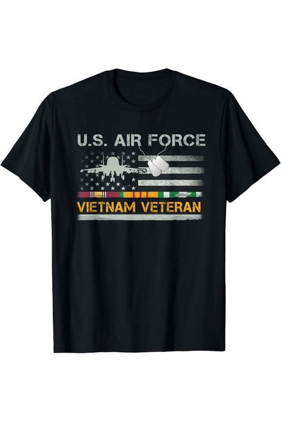 US Air Force Vietnam Veteran, USAF Veteran, USA Flag Gift T-Shirt
