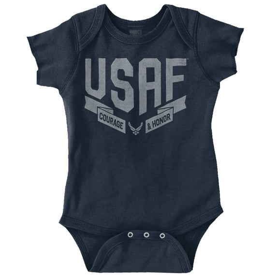 US Air Force Vintage Banner Logo Romper Boys or Girls Infant Baby Brisco Brands 24M