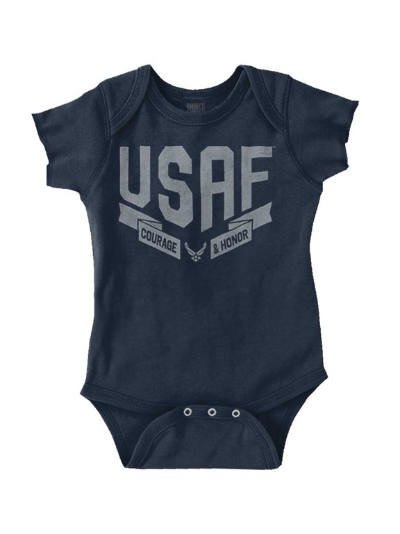 US Air Force Vintage Banner Logo Romper Boys or Girls Infant Baby Brisco Brands 24M