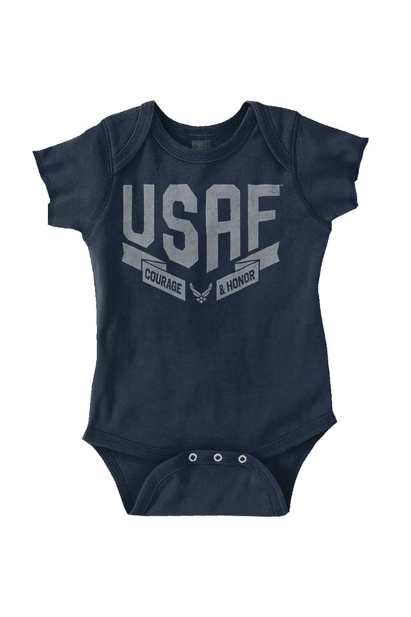 US Air Force Vintage Banner Logo Romper Boys or Girls Infant Baby Brisco Brands 24M