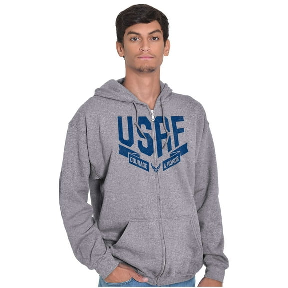 US Air Force Vintage Banner Logo Zip Up Hoodie Men's Women's Brisco Brands S