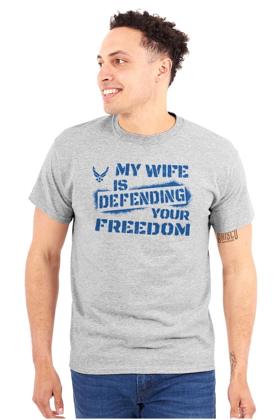Wife Defending Freedom Men Big & Tall Graphic Tee Brisco Brands 3X