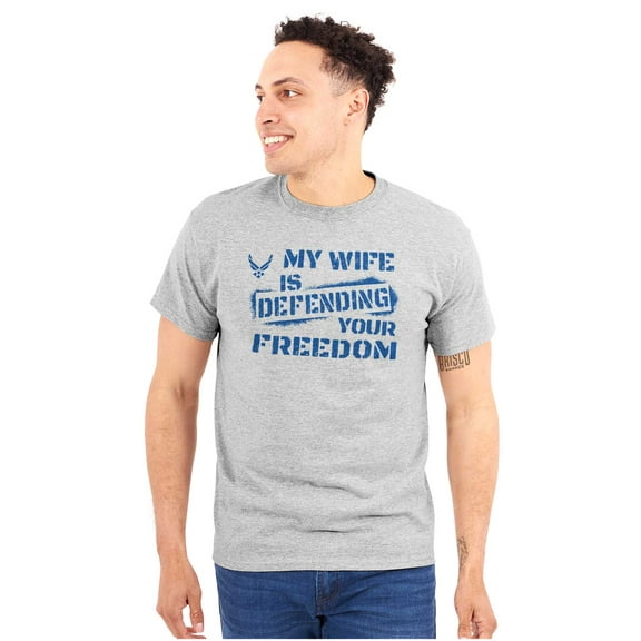 US Air Force Wife Defending Freedom Men's Graphic T Shirt Tees Brisco Brands S