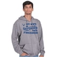 thumbnail image 1 of US Air Force Wife Defending Freedom Zip Hoodie Sweatshirt Men Brisco Brands S, 1 of 1