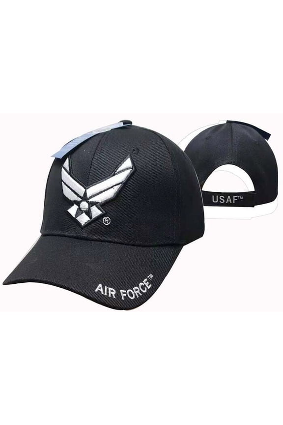 US Air Force Wing Logo Black Baseball Hat Cap