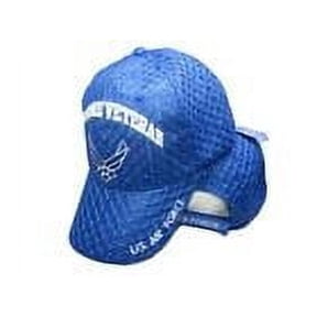 US Air Force Wings Mesh Textured Veteran Royal Blue Embroidered Baseball Cap