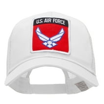 US Air Force Wings Patched Cotton Mesh Cap - White OSFM