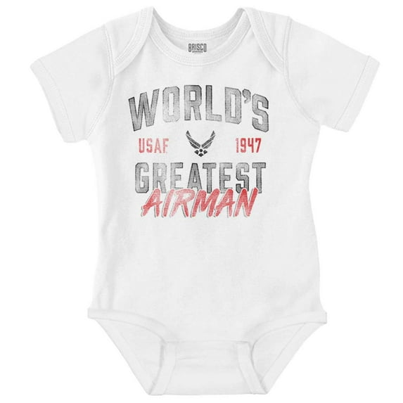 US Air Force World's Greatest Airman Bodysuit Jumper Boys Infant Baby Brisco Brands 18M