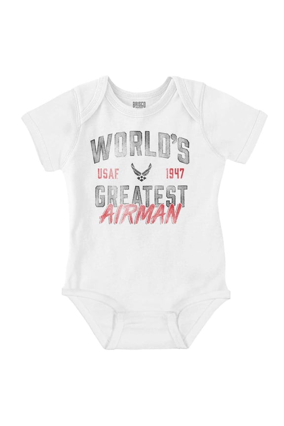 US Air Force World's Greatest Airman Bodysuit Jumper Boys Infant Baby Brisco Brands 24M