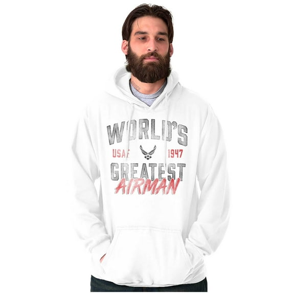 US Air Force World's Greatest Airman Hoodie Hooded Sweatshirt Men Brisco Brands M